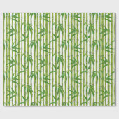 Groene Bamboe Stripe Patroon Cadeaupapier (Vlak)