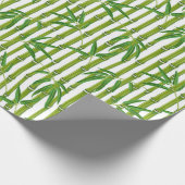 Groene Bamboe Stripe Patroon Cadeaupapier (Hoek)