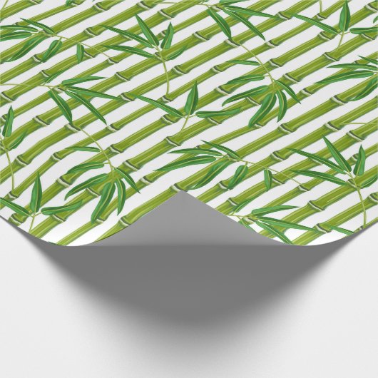 Groene Bamboe Stripe Patroon Cadeaupapier (Hoek)