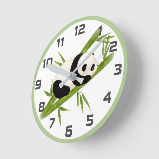 Groene Bamboe Trees Panda-Beer wandklok (Hoek)