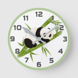 Groene Bamboe Trees Panda-Beer wandklok