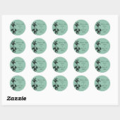 Groene Bamboe Trouwstickers Ronde Sticker (Vel)