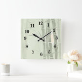 Groene bamboe vierkante klok (Huis)