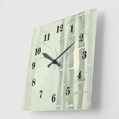 Groene bamboe vierkante klok (Hoek)