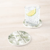 Groene Bamboe Zandsteen Onderzetter (Zijkant)
