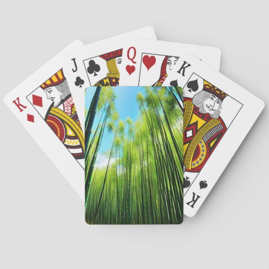 Groene bamboebossen pokerkaarten (Achterkant)