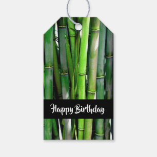 Groene Bamboo Stalks Natuur Fotografie Birthday Cadeaulabel