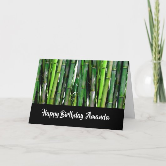 Groene Bamboo Stalks Natuur Fotografie Birthday Kaart (Voorkant)