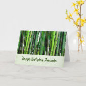 Groene Bamboo Stalks Natuur Fotografie Birthday Kaart (Gele Bloem)