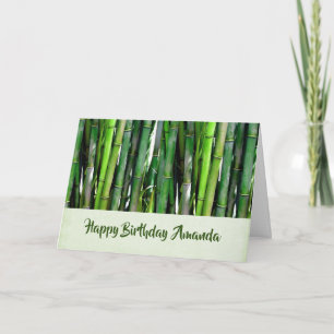 Groene Bamboo Stalks Natuur Fotografie Birthday Kaart