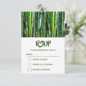 Groene Bamboo Stalks Natuur Fotografie Birthday RSVP Kaartje (Staand voorkant)