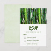 Groene Bamboo Stalks Natuur Fotografie Birthday RSVP Kaartje (Voorkant / Achterkant)