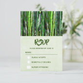 Groene Bamboo Stalks Natuur Fotografie Birthday RSVP Kaartje (Staand voorkant)