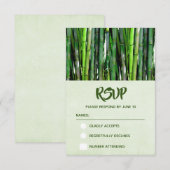 Groene Bamboo Stalks Natuur Fotografie Birthday RSVP Kaartje (Voorkant / Achterkant)