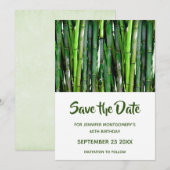 Groene Bamboo Stalks Natuur Fotografie Birthday Save The Date (Voorkant / Achterkant)