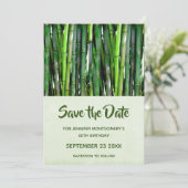 Groene Bamboo Stalks Natuur Fotografie Birthday Save The Date (Staand voorkant)