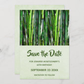 Groene Bamboo Stalks Natuur Fotografie Birthday Save The Date (Voorkant / Achterkant)