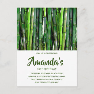 Groene Bamboo Stalks Natuur Fotografie Birthday Uitnodiging Briefkaart