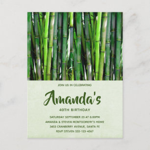 Groene Bamboo Stalks Natuur Fotografie Birthday Uitnodiging Briefkaart