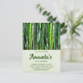 Groene Bamboo Stalks Natuur Fotografie Birthday Uitnodiging Briefkaart (Staand voorkant)