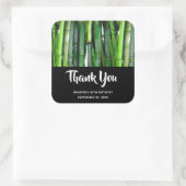 Groene Bamboo Stalks Natuur Fotografie Birthday Vierkante Sticker (Tas)