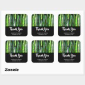 Groene Bamboo Stalks Natuur Fotografie Birthday Vierkante Sticker (Vel)