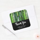 Groene Bamboo Stalks Natuur Fotografie Birthday Vierkante Sticker (Envelop)