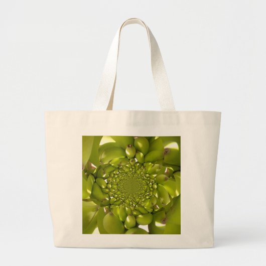 Groene Banaan Kaleidoscoop Art Print/Graphic Grote Tote Bag (Voorkant)