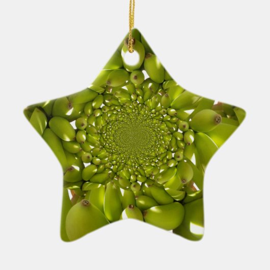 Groene Banaan Kaleidoscoop Art Print/Graphic Keramisch Ornament (Voorkant)