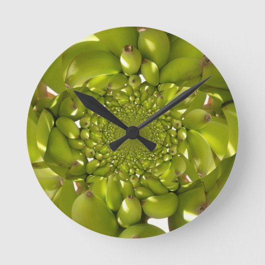 Groene Banaan Kaleidoscoop Art Print/Graphic Ronde Klok (Voorkant)