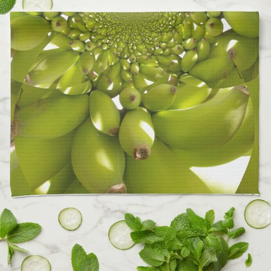 Groene Banaan Kaleidoscoop Art Print/Graphic Theedoek (Gevouwen)