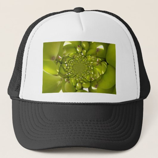 Groene Banaan Kaleidoscoop Art Print/Graphic Trucker Pet (Voorkant)