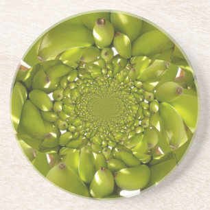 Groene Banaan Kaleidoscoop Art Print/Graphic Zandsteen Onderzetter