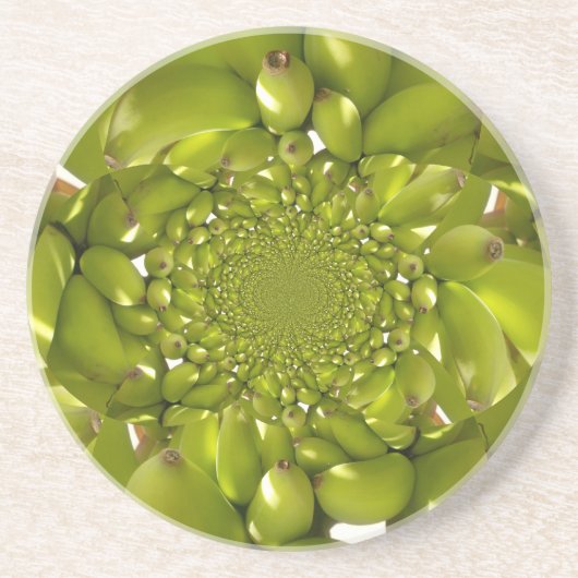 Groene Banaan Kaleidoscoop Art Print/Graphic Zandsteen Onderzetter (Voorkant)