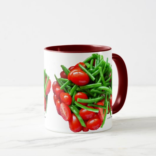 Groene bananen en tomaten mok (Voorkant rechts)