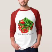 Groene bananen en tomaten t-shirt (Voorkant)
