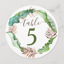 Groene Bananenbladeren Tafelnummer