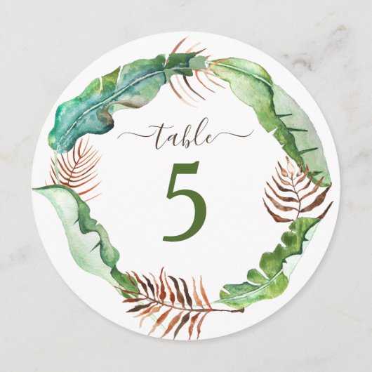 Groene Bananenbladeren Tafelnummer (Achterkant)