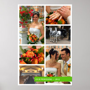 Groene band 6 multi-foto collage herinneringen poster