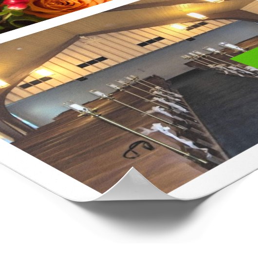 Groene band 6 multi-foto collage herinneringen poster (Hoek)