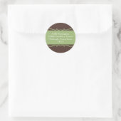 Groene band bloeit op maat Kerstmis adreslabel Ronde Sticker (Tas)