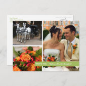 Groene band moderne 3 foto montage dank u opmerkin briefkaart (Voorkant / Achterkant)