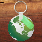 Groene Bandaided Earth Sleutelhanger (Voorkant)