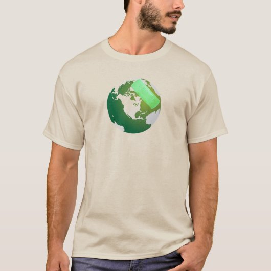 Groene Bandaided Earth T-shirt (Voorkant)