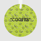 Groene Bandana Huisdier Fotonaam Kerstmis Plezier Ornament (achterkant)