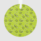 Groene Bandana Patroon NAAM Jaarlijkse Kerstmis Ornament (achterkant)