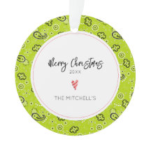 Groene Bandana Patroon NAAM Jaarlijkse Kerstmis