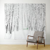 Groene bank in het winterpark. Laat het sneeuwen K Wandkleed (In Situ (horizontaal))