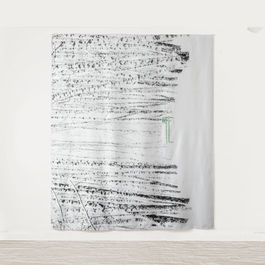 Groene bank in het winterpark. Laat het sneeuwen K Wandkleed (Voorkant)