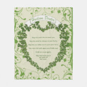 Groene  Banner Iers Zegen Klaver Hart Fleece Deken (Voorkant)